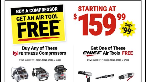 Get A Free Chief Air Tool When You Buy A Fortress Air Compressor