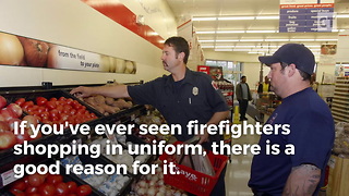 Here's Why You See Firefighters Grocery Shopping In Uniform