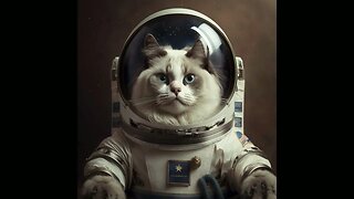 An astronaut cat