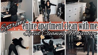 *NEW* ENTIRE APARTMENT SPEED CLEANING❣️2022 | ✨NO TALKING✨ | EXTREME CLEANING MOTIVATION | ez tingz