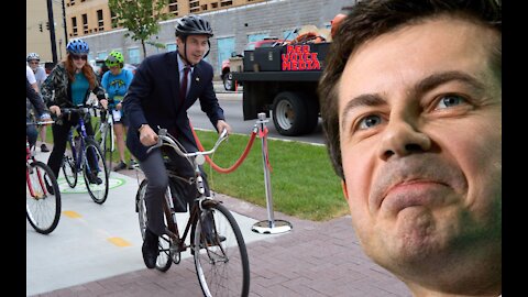 Pete Buttigieg BUSTED Trying To Pull Off Bicycle Publicity Stunt