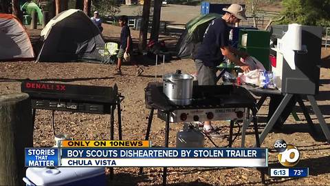 Chula Vista Boy Scouts disheartened by stolen trailer