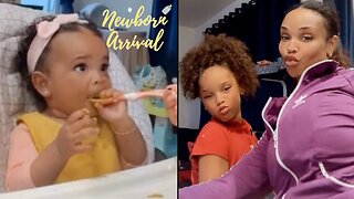 "She Thinks She Grown" Masika's Daughter Amari Insist On Holding The Spoon Herself! 🍱