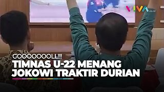 Selebrasi Kemenangan Timnas U-22! Jokowi Traktir Durian, Paspampres Gemuruhkan "Indonesia"
