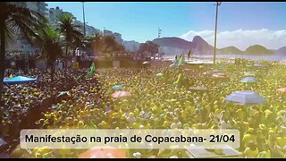 Jair Bolsonaro na manifestação em Copacabana