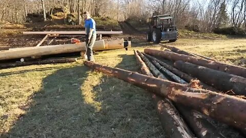 One @ Year @ of @ Log Cabin Building One Man Building His Dream House