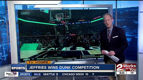 Tulsa's DaQuan Jeffries brings home College Basketball Slam Dunk Championship