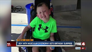 Boy with muscular dystrophy gets birthday surprise