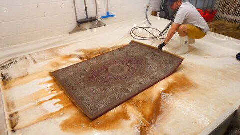 The Dirt Just Didn't Stop ! Carpet Cleaning Satisfying ASMR Rug Washing