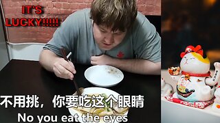 Making My Foreign Husband Eat Fish Eyes for Luck!