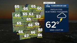 Mostly cloudy with showers likely Thursday