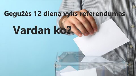 Gegužės 12 dieną vyks referendumas: Vardan ko?