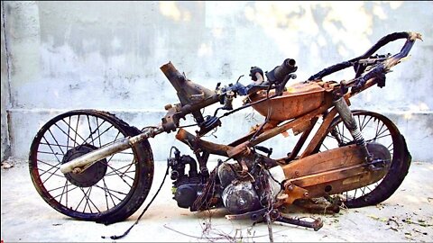 Full restoration motorcycles old burned | restore broken chassis welding process