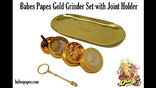 Babes Papes Grinder Set with Mini Gold Tray and Joint Holder