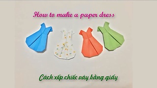 How to make paper Origami dress