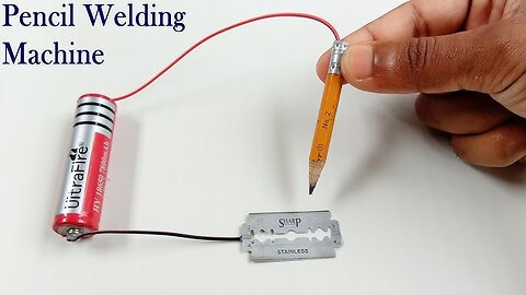 How To Make Simple Pencil Welding Machine At Home With Blade ||Trick