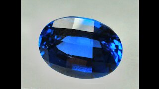 YAG Blue Sapphire Imitation Oval Checkerboard 14x10 mm