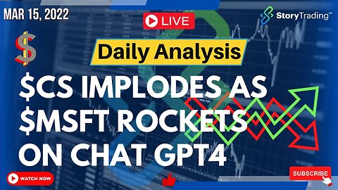 3/15/23 Daily Analysis: $CS Implodes as $MSFT Rockets on Chat GPT4