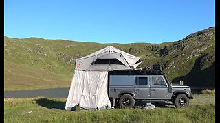Land Rover Defender Remote Mountains Roof Tent Camping