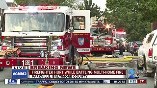 Firefighter injured as crews knock out multi-house fire in Parkville