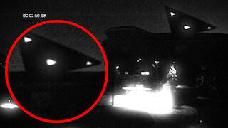 Triangle shaped UFO captured on security camera