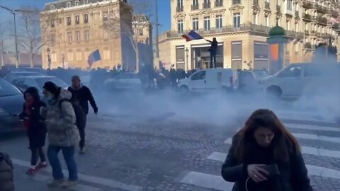 FRANCE Using TEAR GAS On Citizens Now 😡 **NEW VIDEO***
