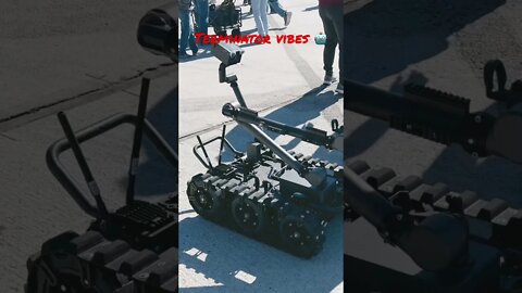 Explosive Ordnance Disposal Bomb Squad robot roams around Nellis Air Force Base like The Terminator