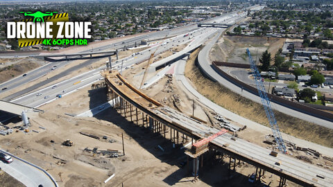 Bakersfield Centennial Corridor Project Drone Flyover UPDATE: 4/20/22 [4K 60FPS HDR]
