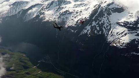 Epic Skydiving Footage Through Norwegian Fjord