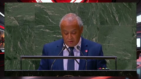 A representative for Tunisia addresses the General Assembly emergency session on Gaza