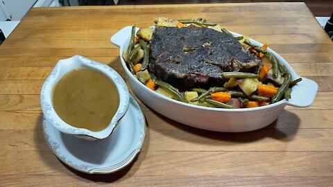 Easy Slow Cooker Roast Beef,Veggies & Gravy (Gluten Free, Grain Free, Nightshade Free)