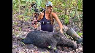 Bowhunting For Hogs While 6 Months Pregnant With TRIPLETS | Best Wild Pork Ribs Recipe