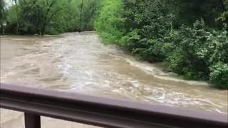 Mill Creek Rises During Heavy Rains, Storms