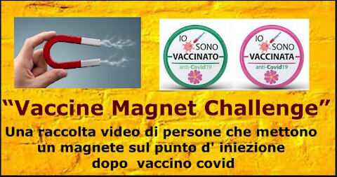 Una raccolta video di persone che mettono un magnete sul punto d' iniezione dopo vaccino covid