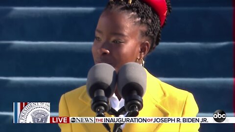 Amanda Gorman reads a poem at inauguration