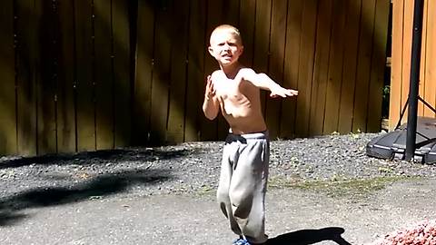 Young Boy Shows Off His Dance Moves