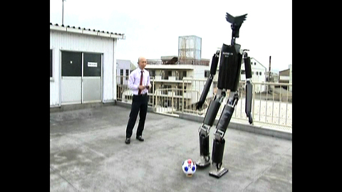 2-Meter Robot Plays Soccer
