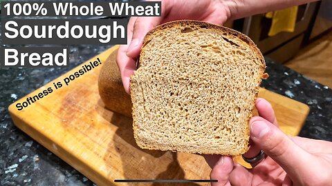 Use these 3 ingredients for SOFT whole wheat sourdough sandwich bread