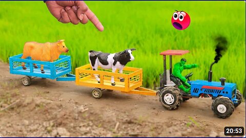 Diy Mini Tractor With Trailers To Pickup Farm Animals Cow,Bull | Diy Tractor