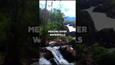 Laos Secret Waterfall on the Mekong river!