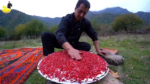 Pomegranate seeds salad recipe with green and potatoes