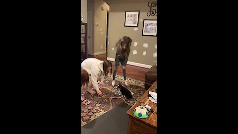 Watch These Little Girls Teach This Puppy How To Jump