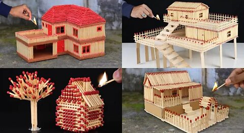 4 Amazing Matchstick House | Match House Fire Compilation