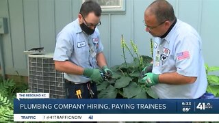Plumbing company hiring, paying trainees