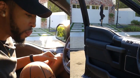 Anthony Davis Does the Drive-By Dunk Challenge