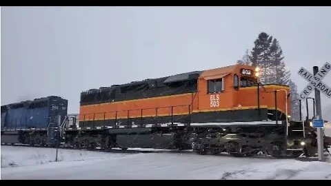 Train Heads North In Heavy Snow, Winter Storm Warning! #trains #trainvideo | Jason Asselin