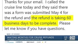 Waiting months for cruise ship refunds