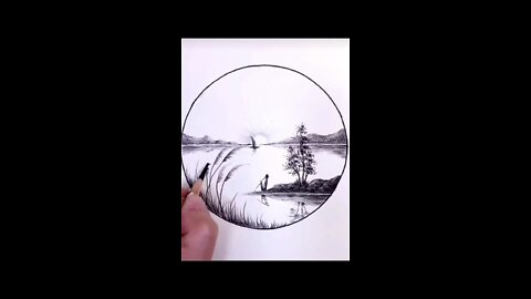 How to draw a circle scenery