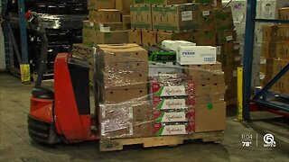 Palm Beach County Food Bank shipping 100,00 pounds of food a week