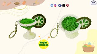 Wow 😍 Look what I did to make a crochet glass of lemon keychain ( Right - Handed